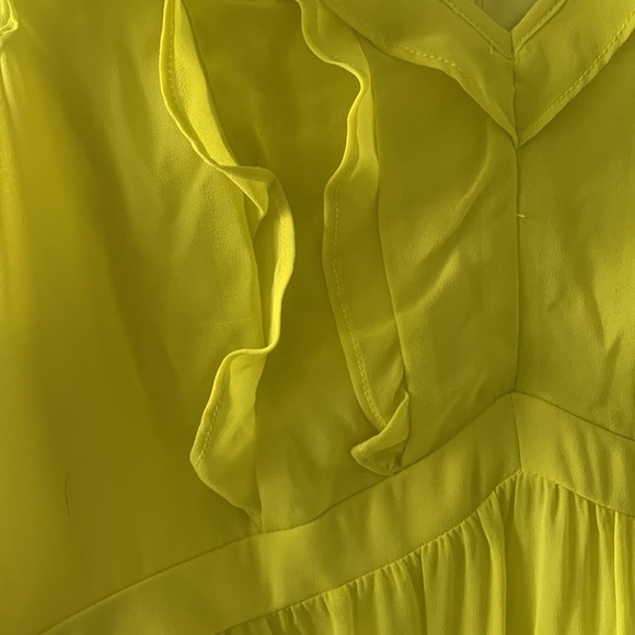 Citrus yellow ruffle spring sleeveless dress - Picture 5 of 8
